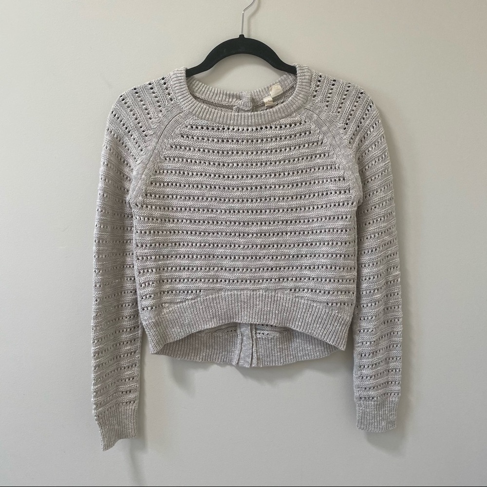 Anthropologie Moth Tan Sweater w/ Button-Down Back